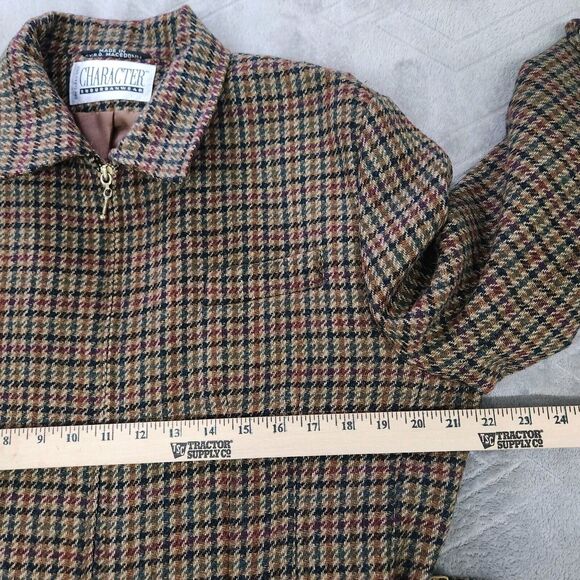 Vintage Character Suburban Wear Houndstooth Wool Lined Tailored Blazer Jacket 12 - Picture 11 of 16